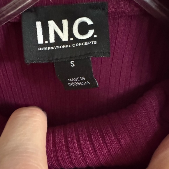 INC International Concepts Women's Magenta Studded Long Sleeve Top - Picture 3 of 5